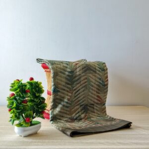 green tussar blockprint