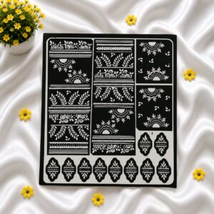 NIRA - FULL HAND BRIDAL FLORAL AND LEAF DESIGN