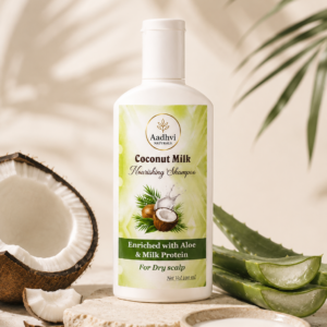 Aadhvi Naturals Coconut Milk Nourishing Shampoo | Deep Moisture & Frizz Control | Sulphate & Paraben Free | 100 ml