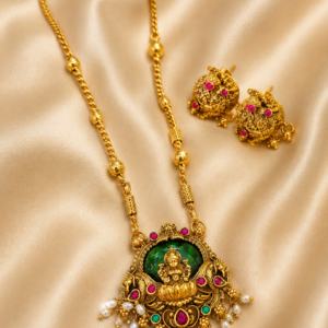 Premium Lakshmi Dollar Chain with Matching Stud Earrings
