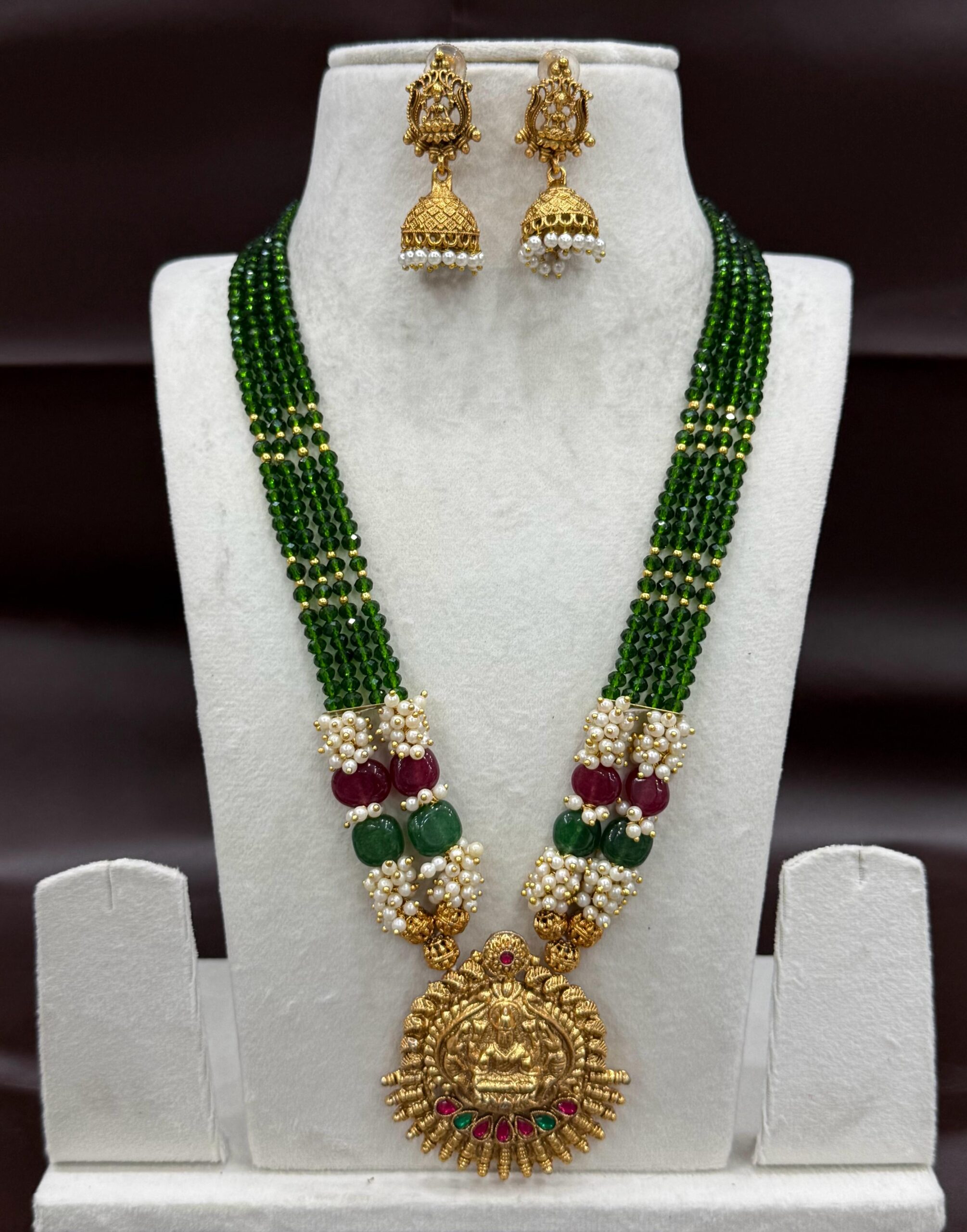 Lakshmi Temple Beaded Haram Sets - Image 5