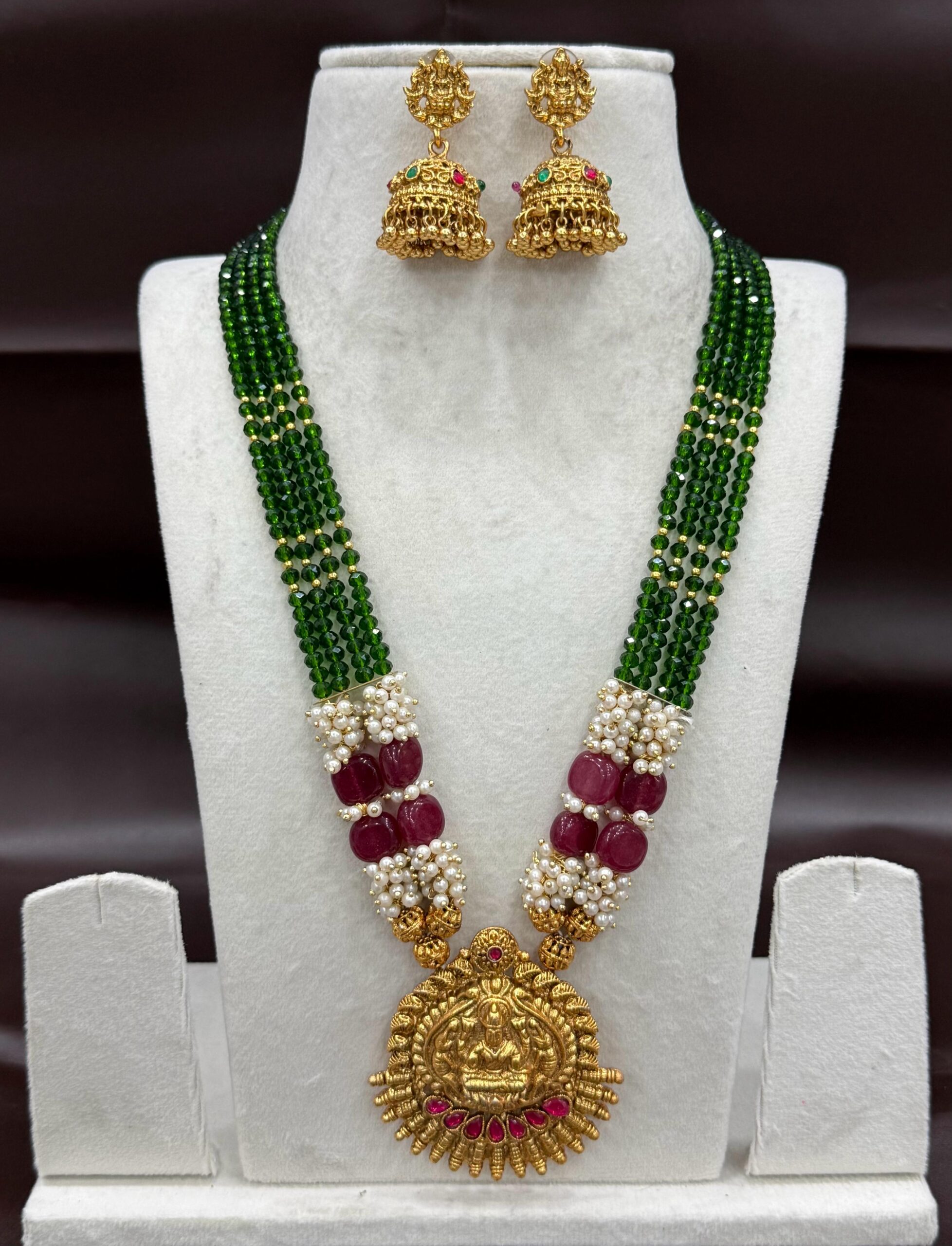 Lakshmi Temple Beaded Haram Sets - Image 3
