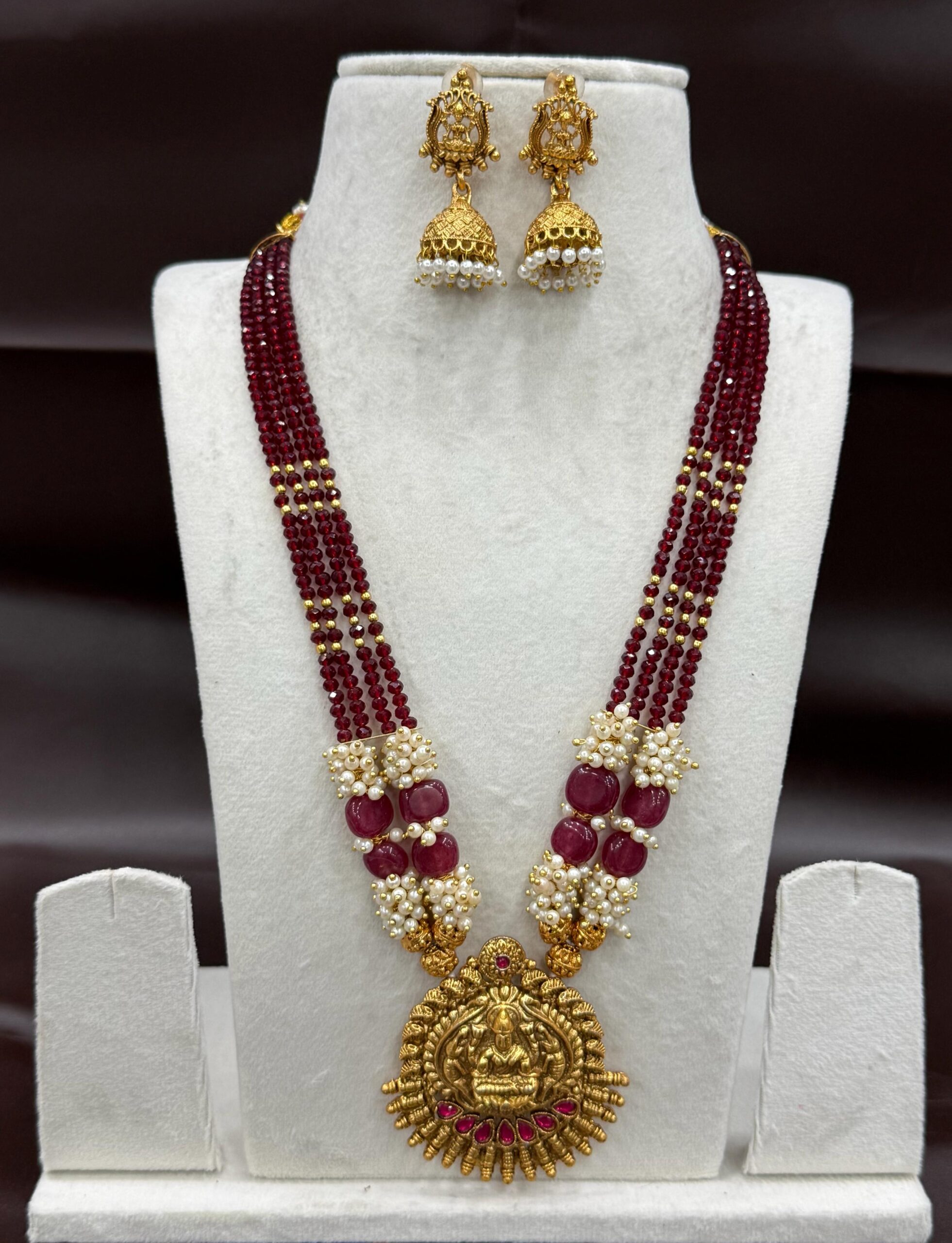 Lakshmi Temple Beaded Haram Sets - Image 4