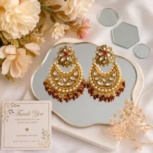 Maroon Chandbali Handmade Earrings