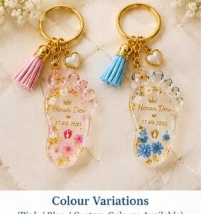 Dhivyam Personalized Footprint Resin Keychain